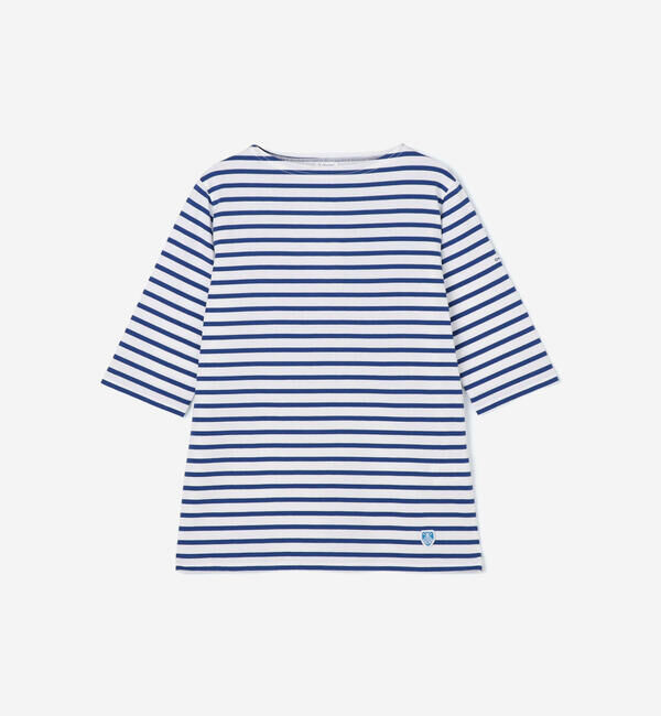ORCIVAL「ORCIVAL | ジャージー ボートネック5分袖Tシャツ WOMEN」|Tシャツ・カットソー|BLUE系1