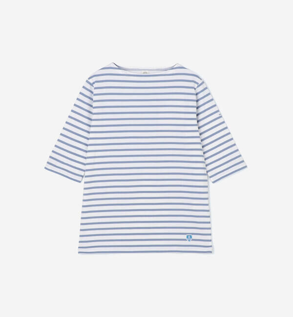 ORCIVAL「ORCIVAL | ジャージー ボートネック5分袖Tシャツ WOMEN」|Tシャツ・カットソー|PURPLE系1