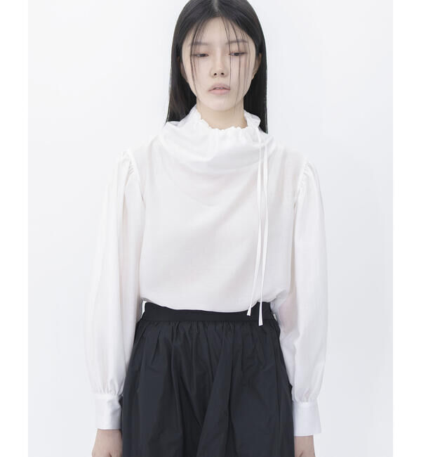  「eunoia | シャーリング ハイネックブラウス WOMEN」|シャツ・ブラウス|