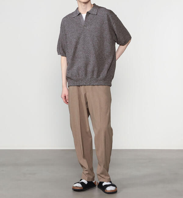  「crepuscule | 鹿の子 スキッパーポロシャツ MEN」|ニット・セーター|BROWN系1