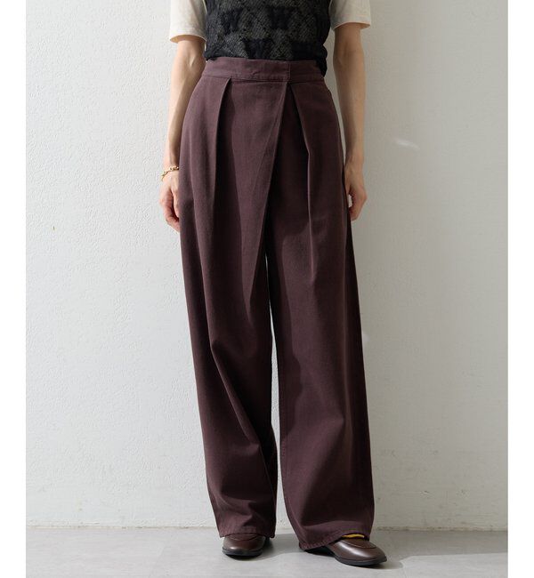  「ラップデニムパンツ」|デニム|ブラウン