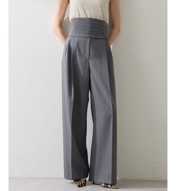  「カマーベルトタックパンツ」|チノ|グレー