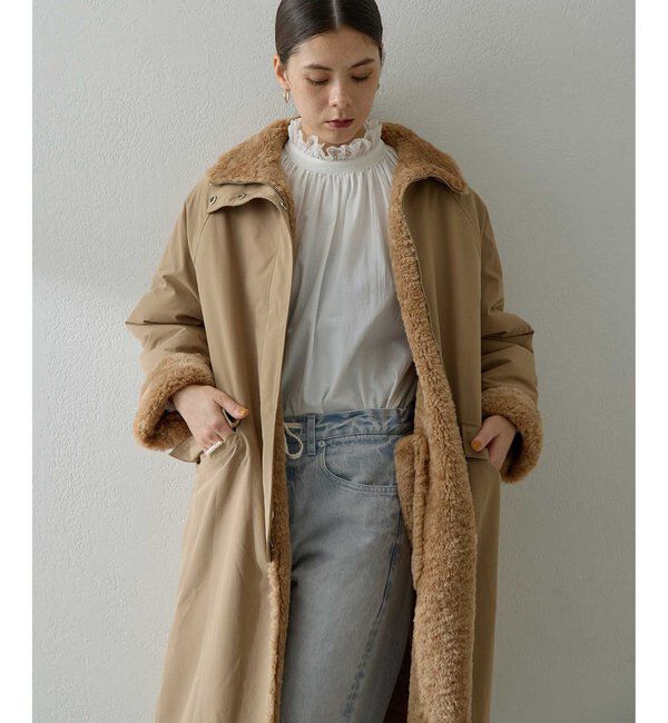  「リバーシブルボアコート」|その他|キャメル