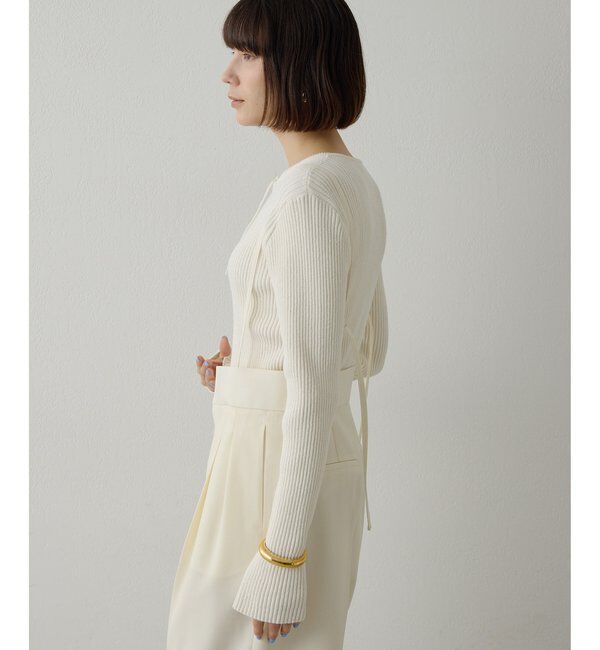  「RAW SILKレースアッププルオーバー」|ニット・セーター|