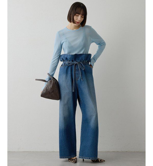  「フリルデニムパンツ」|デニム|