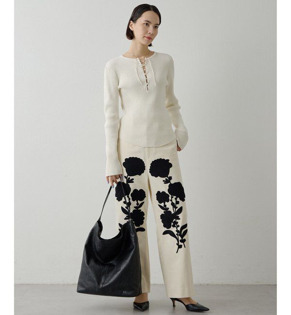  「コード刺繍パンツ」|チノ|