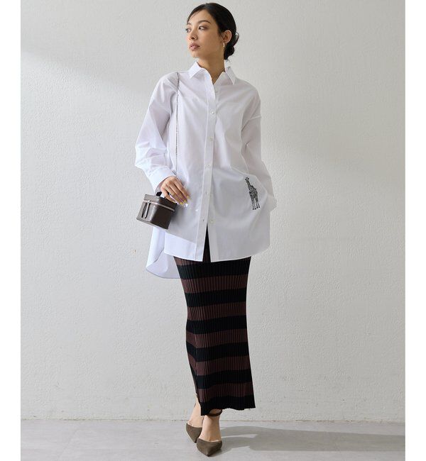  「＜一部カラー期間限定販売＞アニマル刺繍シャツ」|シャツ・ブラウス|