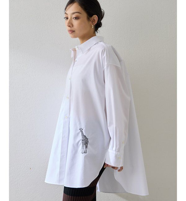  「＜一部カラー期間限定販売＞アニマル刺繍シャツ」|シャツ・ブラウス|