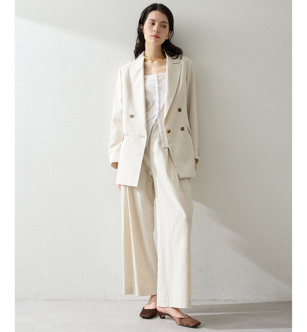 THE PAUSE「【THE PAUSE】コットンリネンタックパンツ」|チノ|