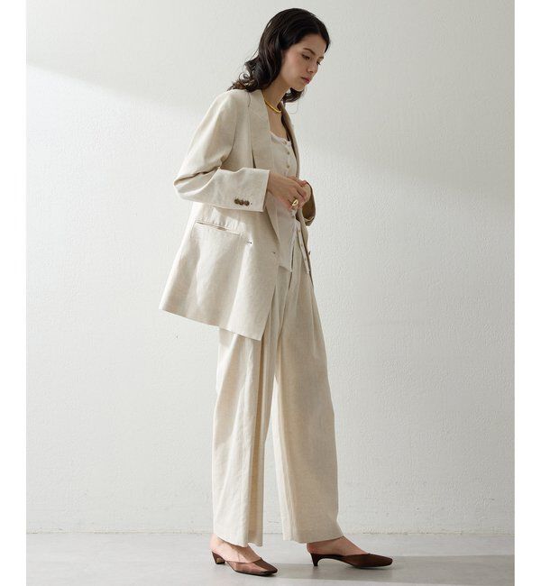 THE PAUSE「【THE PAUSE】コットンリネンタックパンツ」|チノ|