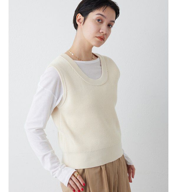 THE PAUSE「【THE PAUSE】両畦ノースリーブニット」|ニット・セーター|