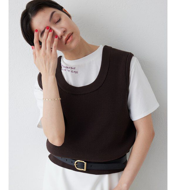 THE PAUSE「【THE PAUSE】両畦ノースリーブニット」|ニット・セーター|