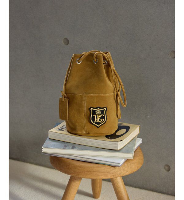  「【MARCO MASI】スエードワッペン巾着」|トートバッグ|キャメル