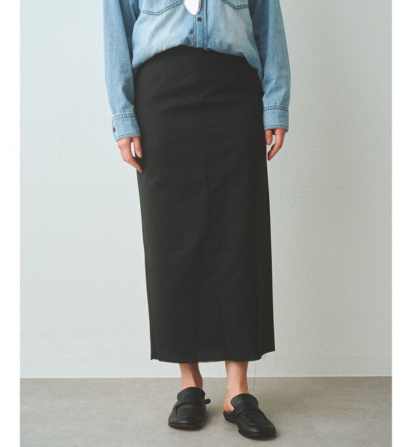  「Iラインスリットスカート」|スカート|チャコールグレー