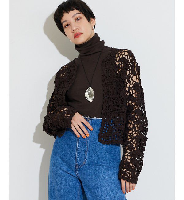 THE PAUSE「【THE PAUSE】クロシェニットカーディガン」|ニット・セーター|