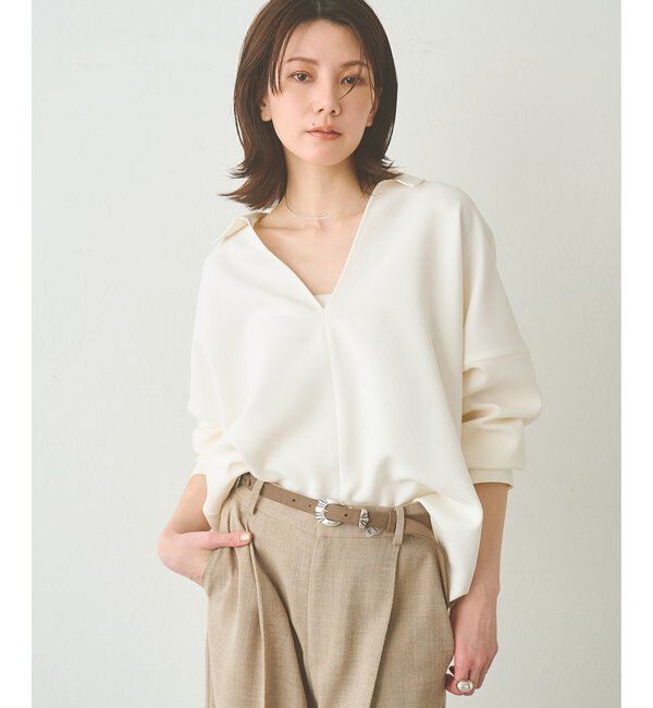  「スキッパージョーゼットブラウス」|シャツ・ブラウス|