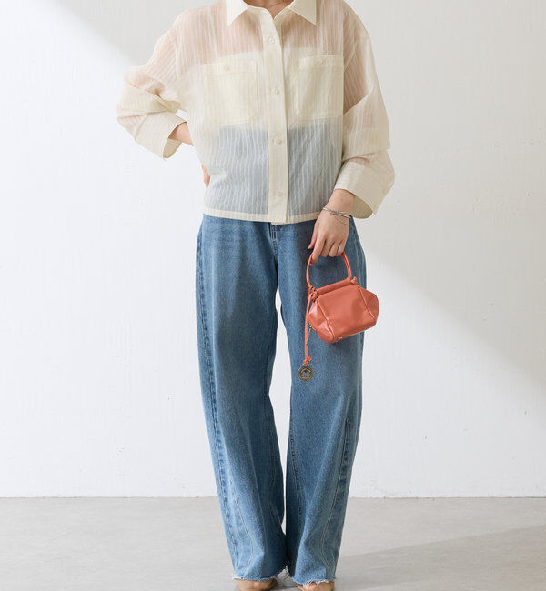  「シアーストライプショートシャツ」|シャツ・ブラウス|