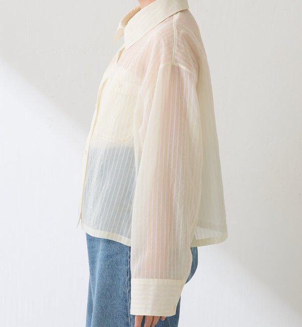  「シアーストライプショートシャツ」|シャツ・ブラウス|