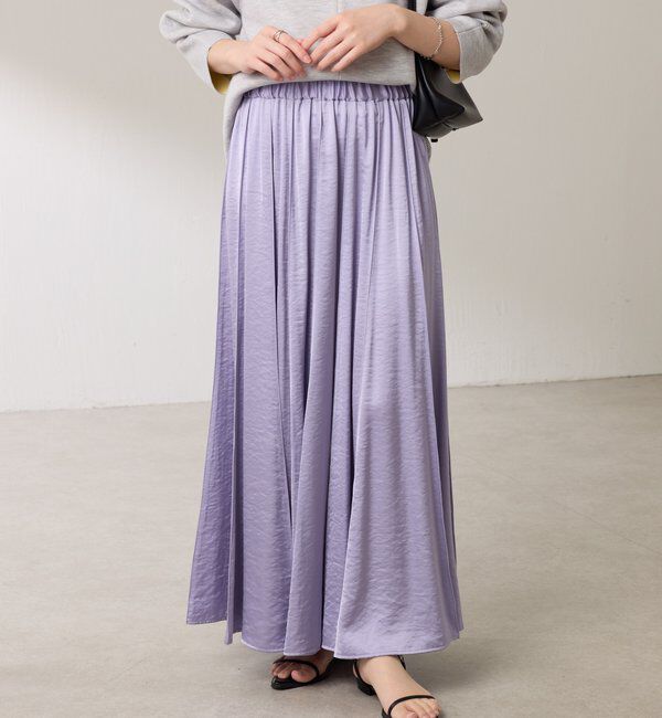  「シルキーサテンフレアスカート」|スカート|