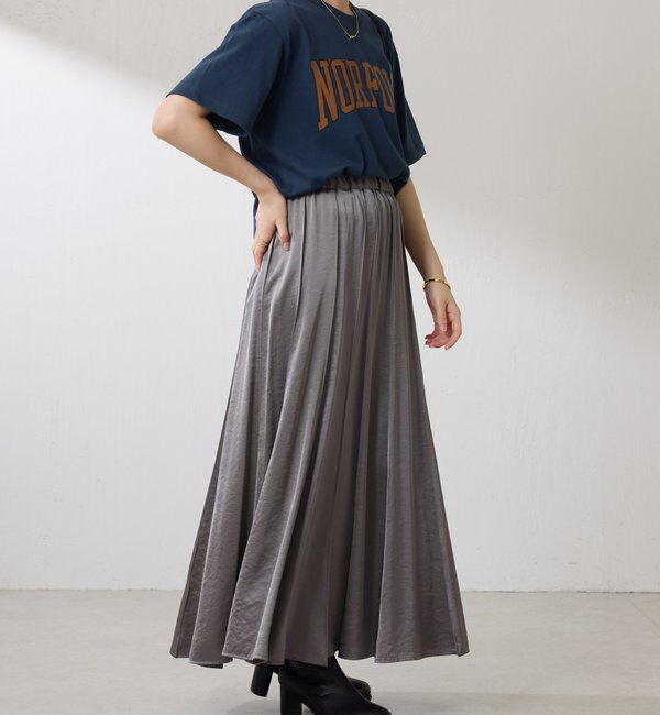  「シルキーサテンフレアスカート」|スカート|