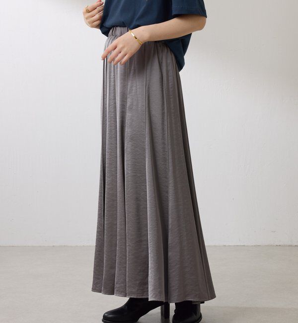  「シルキーサテンフレアスカート」|スカート|