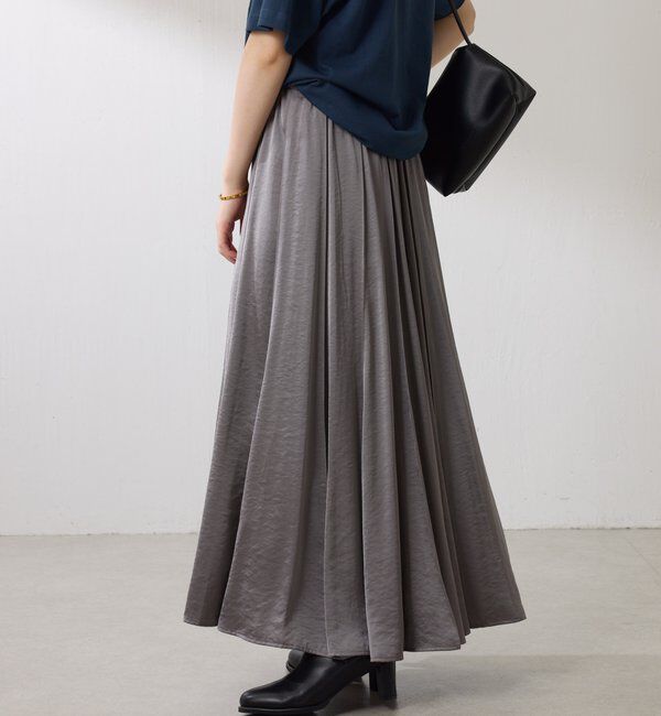  「シルキーサテンフレアスカート」|スカート|