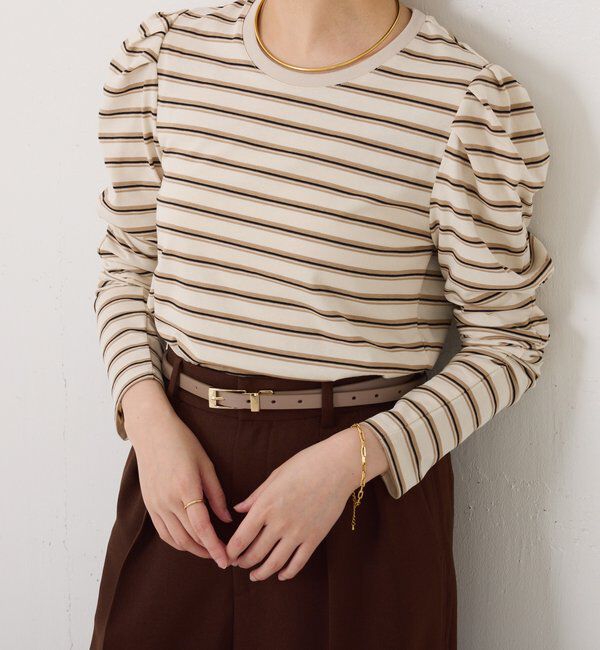  「パフスリーブカットソー」|Tシャツ・カットソー|ベージュ