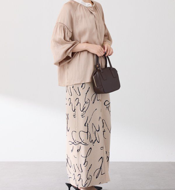  「配色サテンブラウス」|シャツ・ブラウス|