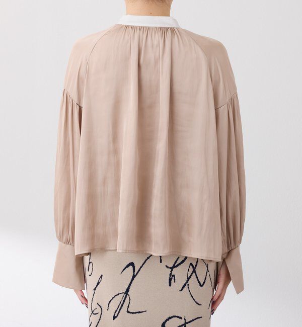  「配色サテンブラウス」|シャツ・ブラウス|