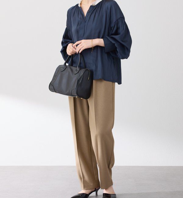  「配色サテンブラウス」|シャツ・ブラウス|