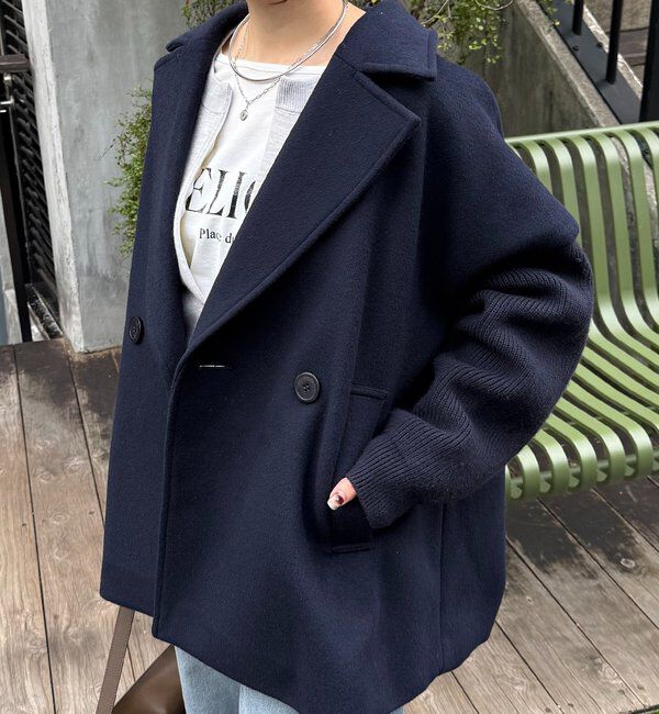  「ニットスリーブダブルコート」|その他|