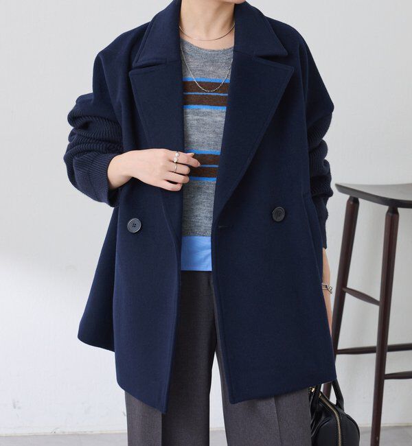  「ニットスリーブダブルコート」|その他|