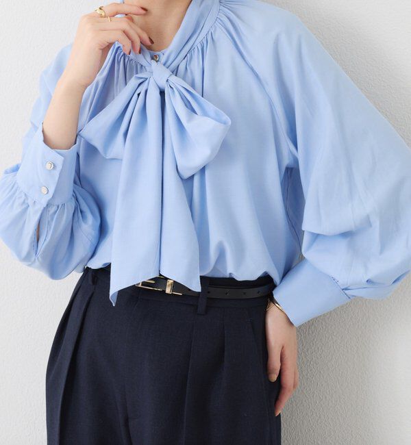  「2WAYボウタイシャツ」|シャツ・ブラウス|サックスブルー