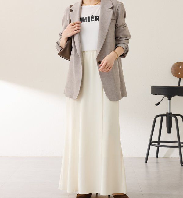  「スクエアネックジョーゼットロゴロンT」|Tシャツ・カットソー|