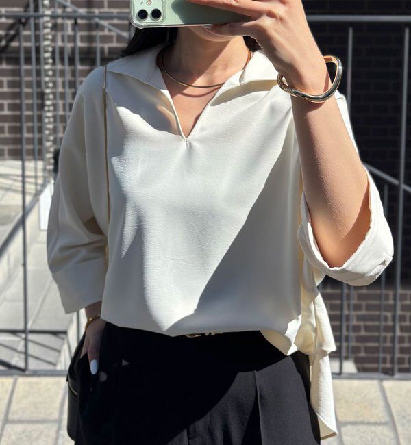  「ジャージスキッパードルマンブラウス」|シャツ・ブラウス|