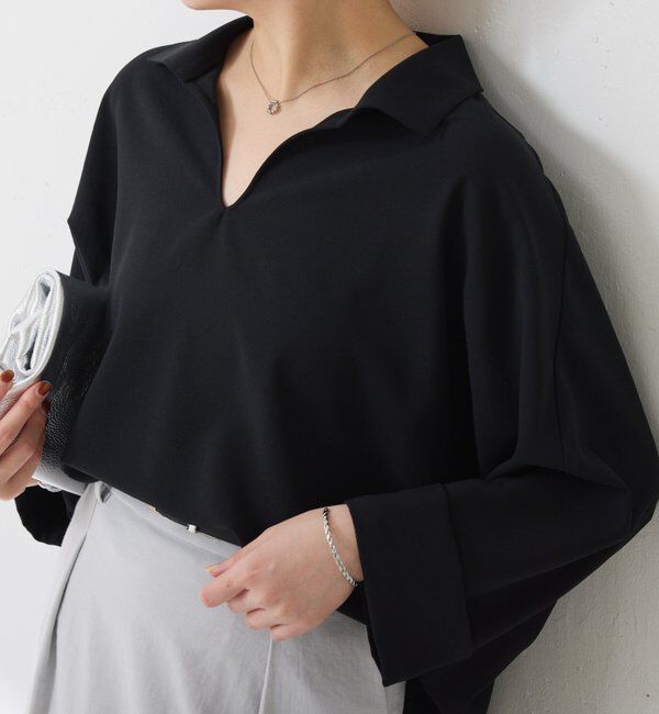  「ジャージスキッパードルマンブラウス」|シャツ・ブラウス|