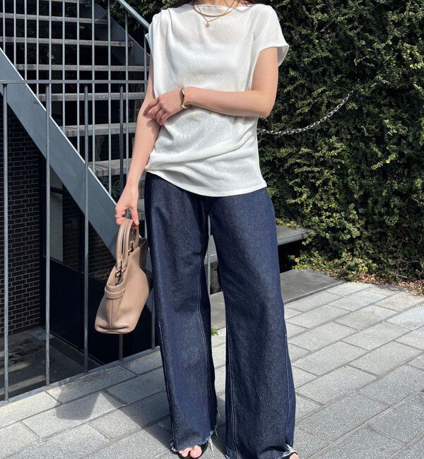  「【上品見えカットソー/シアー】アシメタックフレンチカットソー」|Tシャツ・カットソー|