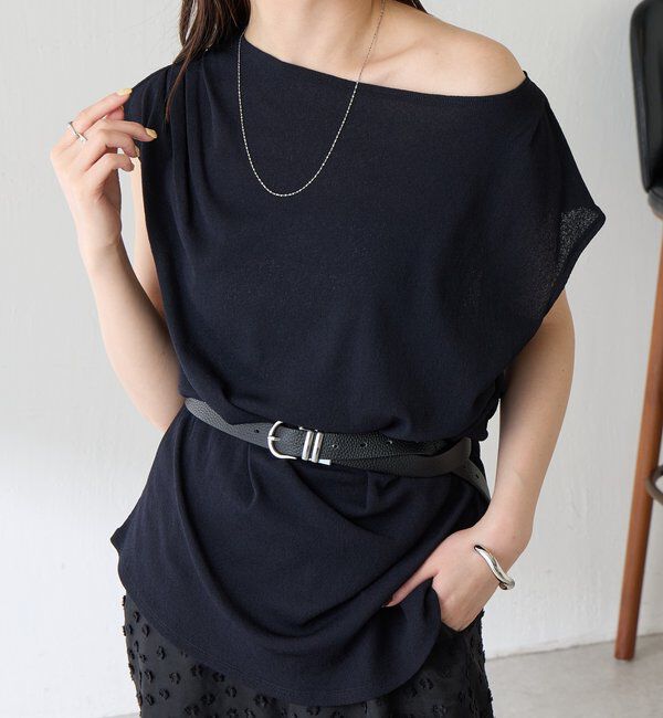  「【上品見えカットソー/シアー】アシメタックフレンチカットソー」|Tシャツ・カットソー|