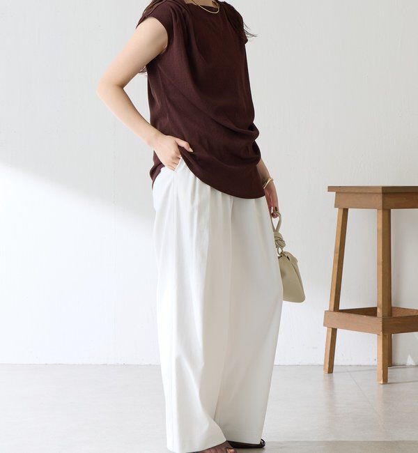  「【上品見えカットソー/シアー】アシメタックフレンチカットソー」|Tシャツ・カットソー|