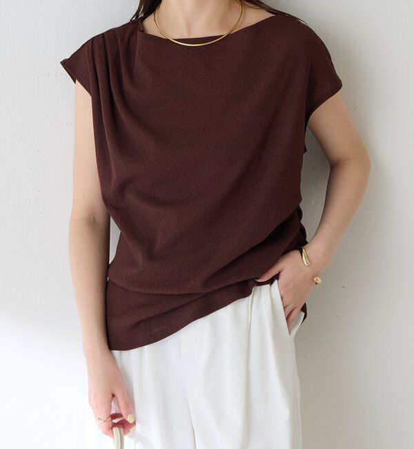  「【上品見えカットソー/シアー】アシメタックフレンチカットソー」|Tシャツ・カットソー|