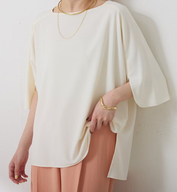  「《体型カバーに◎》ジャージスクエアブラウス」|シャツ・ブラウス|