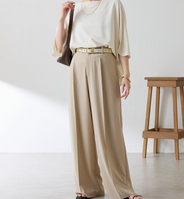  「《体型カバーに◎》ジャージスクエアブラウス」|シャツ・ブラウス|