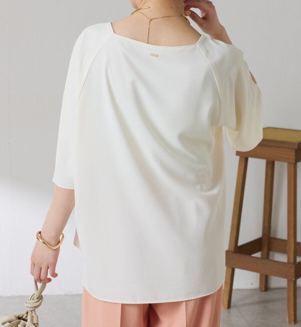  「《体型カバーに◎》ジャージスクエアブラウス」|シャツ・ブラウス|