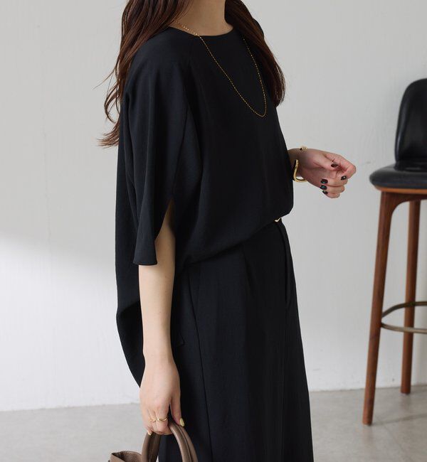  「《体型カバーに◎》ジャージスクエアブラウス」|シャツ・ブラウス|