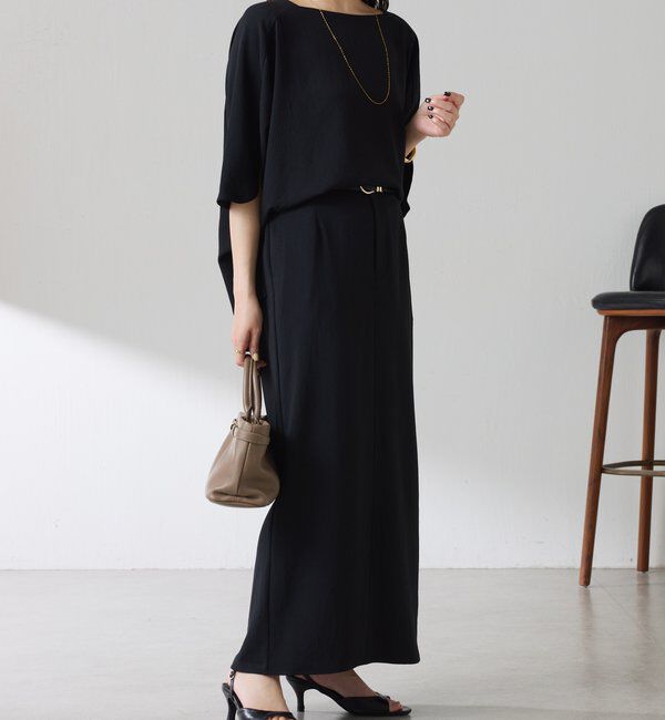  「《体型カバーに◎》ジャージスクエアブラウス」|シャツ・ブラウス|