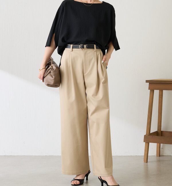  「《体型カバーに◎》ジャージスクエアブラウス」|シャツ・ブラウス|