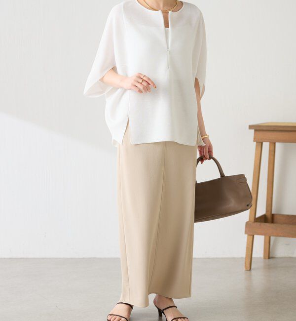  「ジップ変形ドルマンニット」|ニット・セーター|