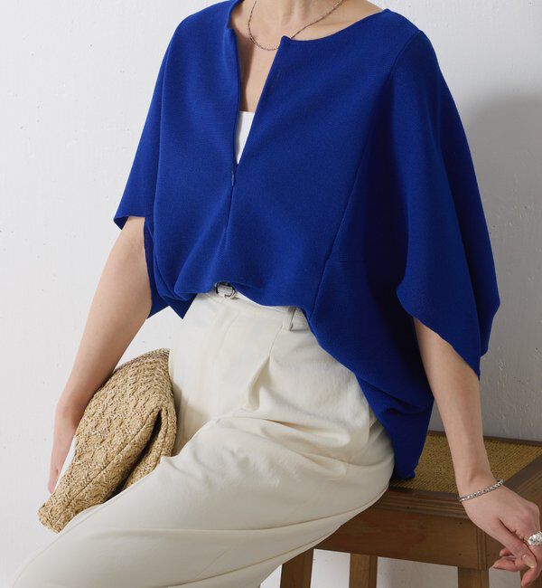  「ジップ変形ドルマンニット」|ニット・セーター|