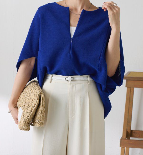  「ジップ変形ドルマンニット」|ニット・セーター|