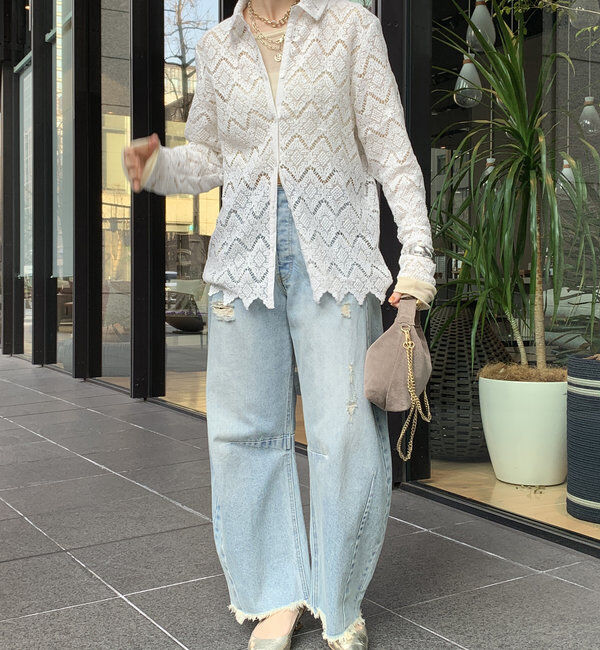  「【ベストセラーアイテム】ダメージカーブデニム」|デニム|